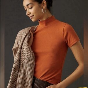 Maeve by Anthropologie The Blair Baby Tee Mock-Neck Edition Size Small